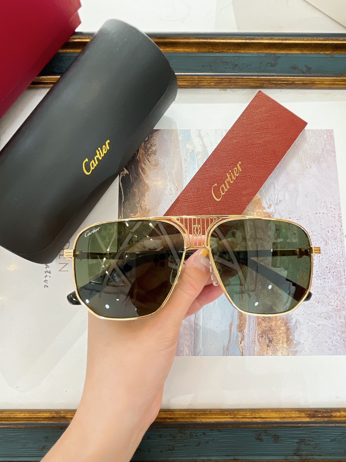 Cartier CT1182S Gold Aviator Sunglasses