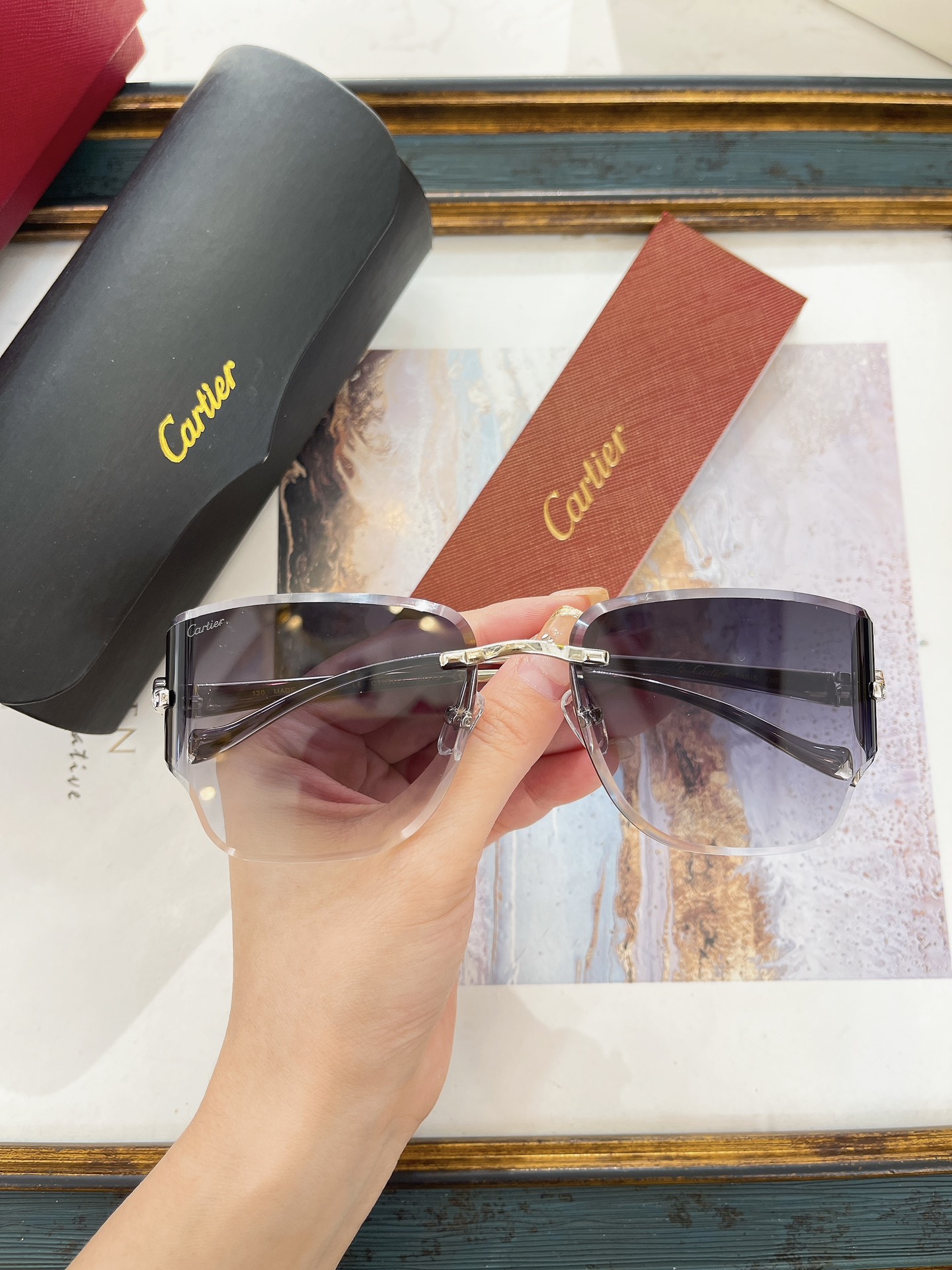 Cartier CT0546S Rimless Gradient Visor  Sunglasses