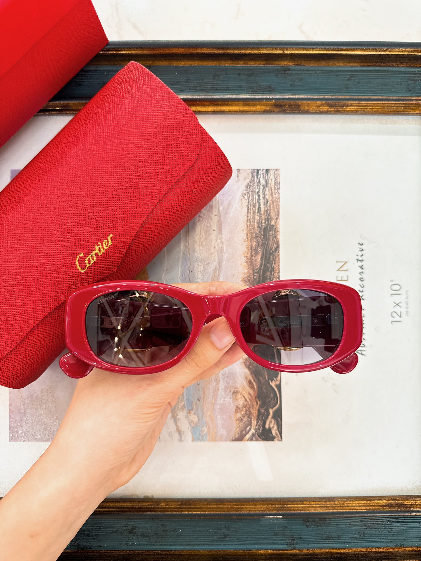 Cartier CT0472S Rectangular Black Sunglasses