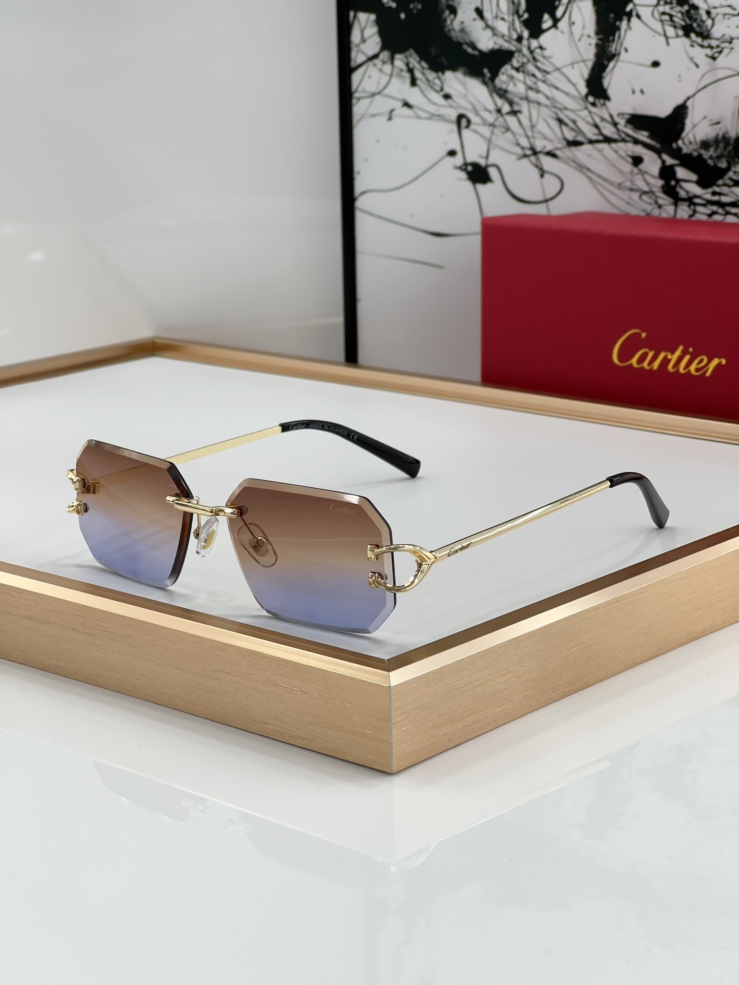 Cartier CT0312O Gold Rimless Eyeglasses