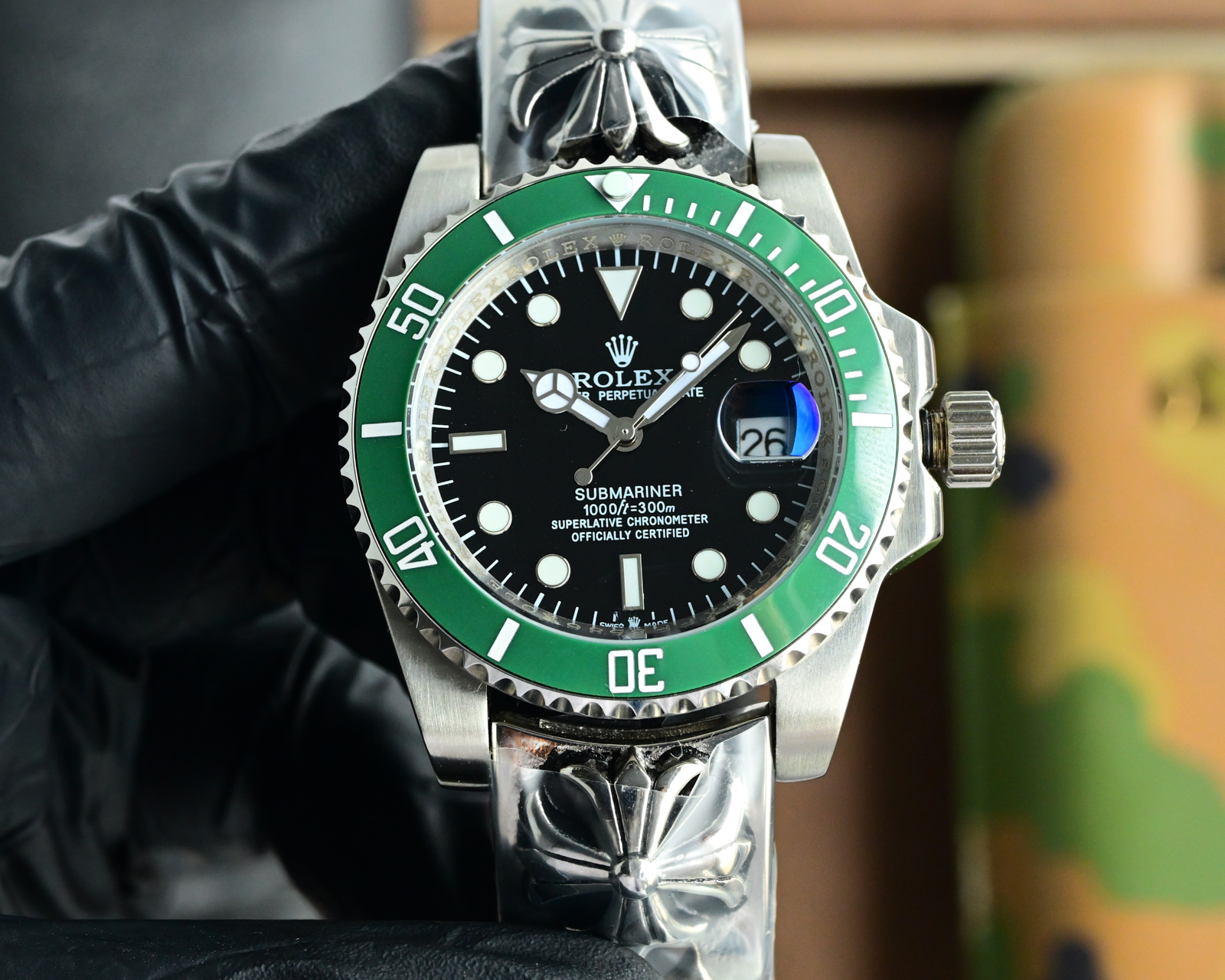 Rolex Submariner DW Skull Custom 40mm Green Dial