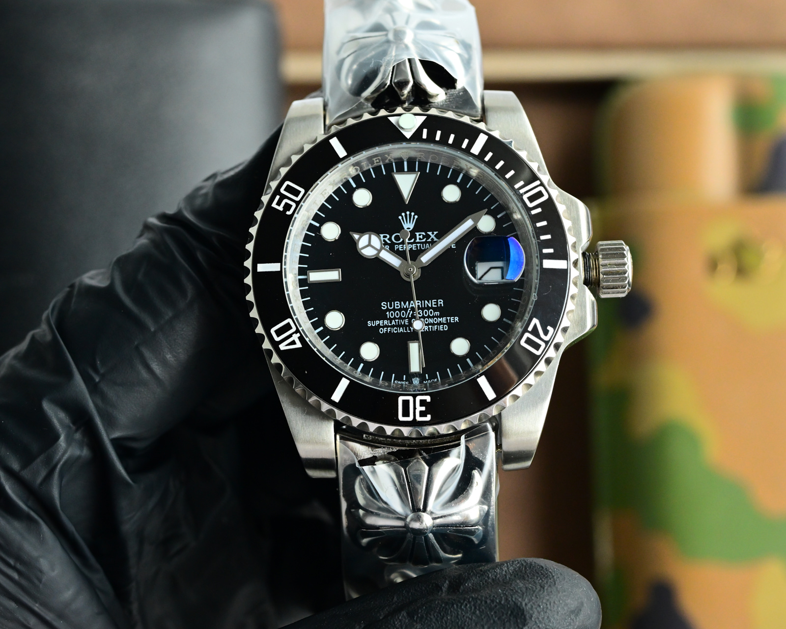 Rolex Submariner DW Skull Custom 40mm Black Dial