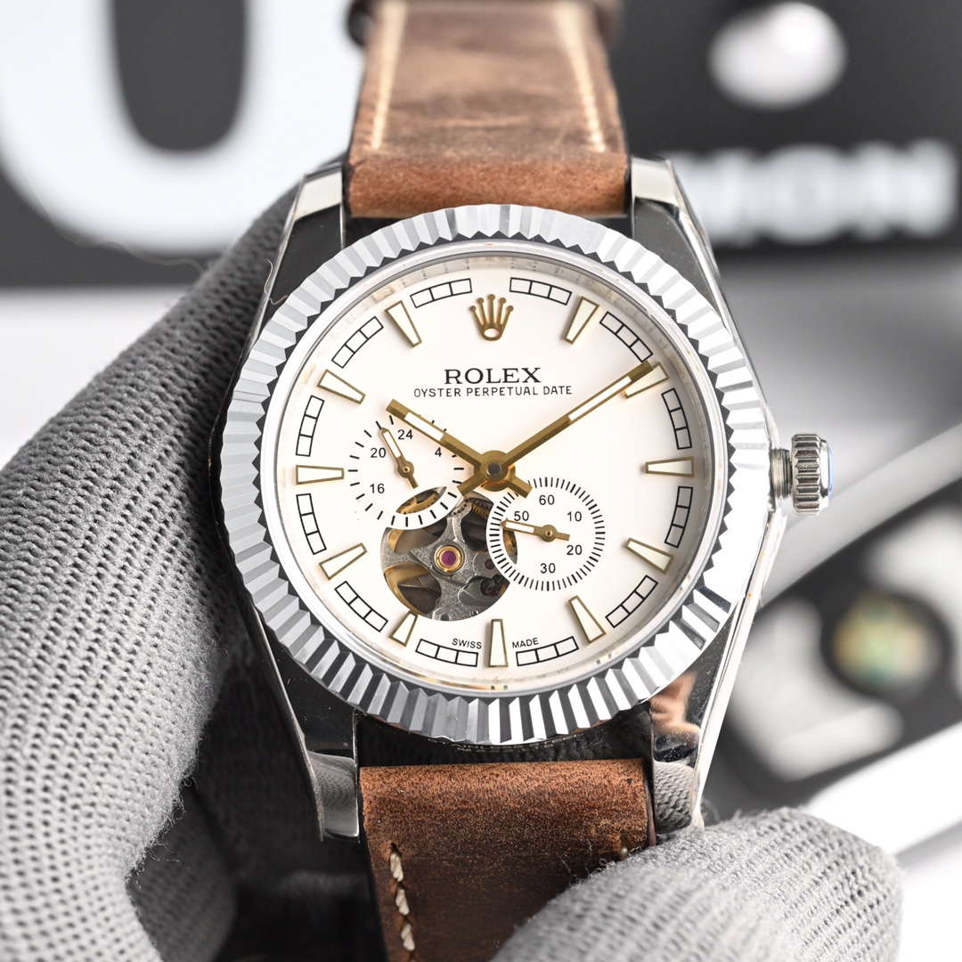 Rolex Oyster Perpetual Date – Skeleton Subdial Series (Approx. 41mm)